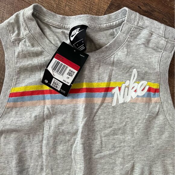 Nike Women's Vintage Style Striped Romper, Size L W811AFA Heather Grey NWT🏷 - Picture 2 of 16